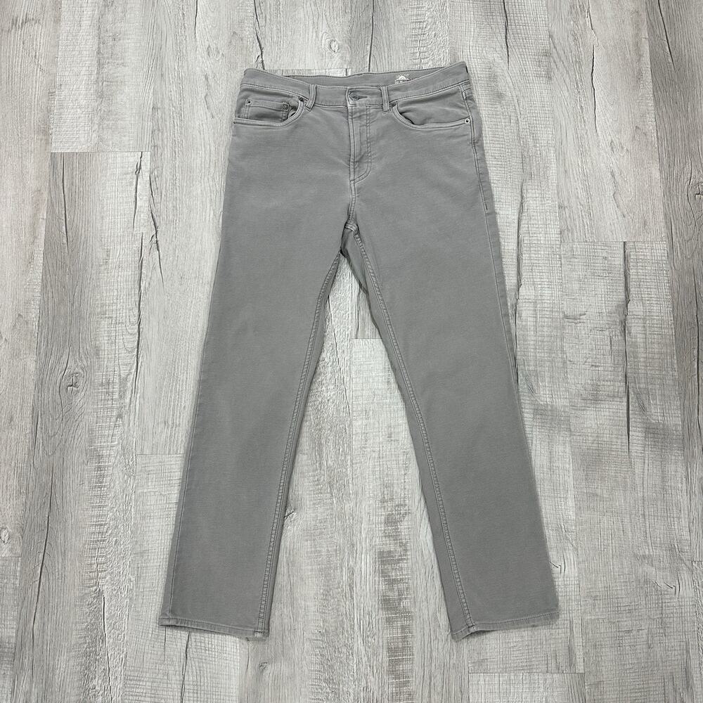 Faherty Pants Mens 32x30 Gray Stretch Terry 5 Pocket Work Travel Casual Preppy - Picture 2 of 10